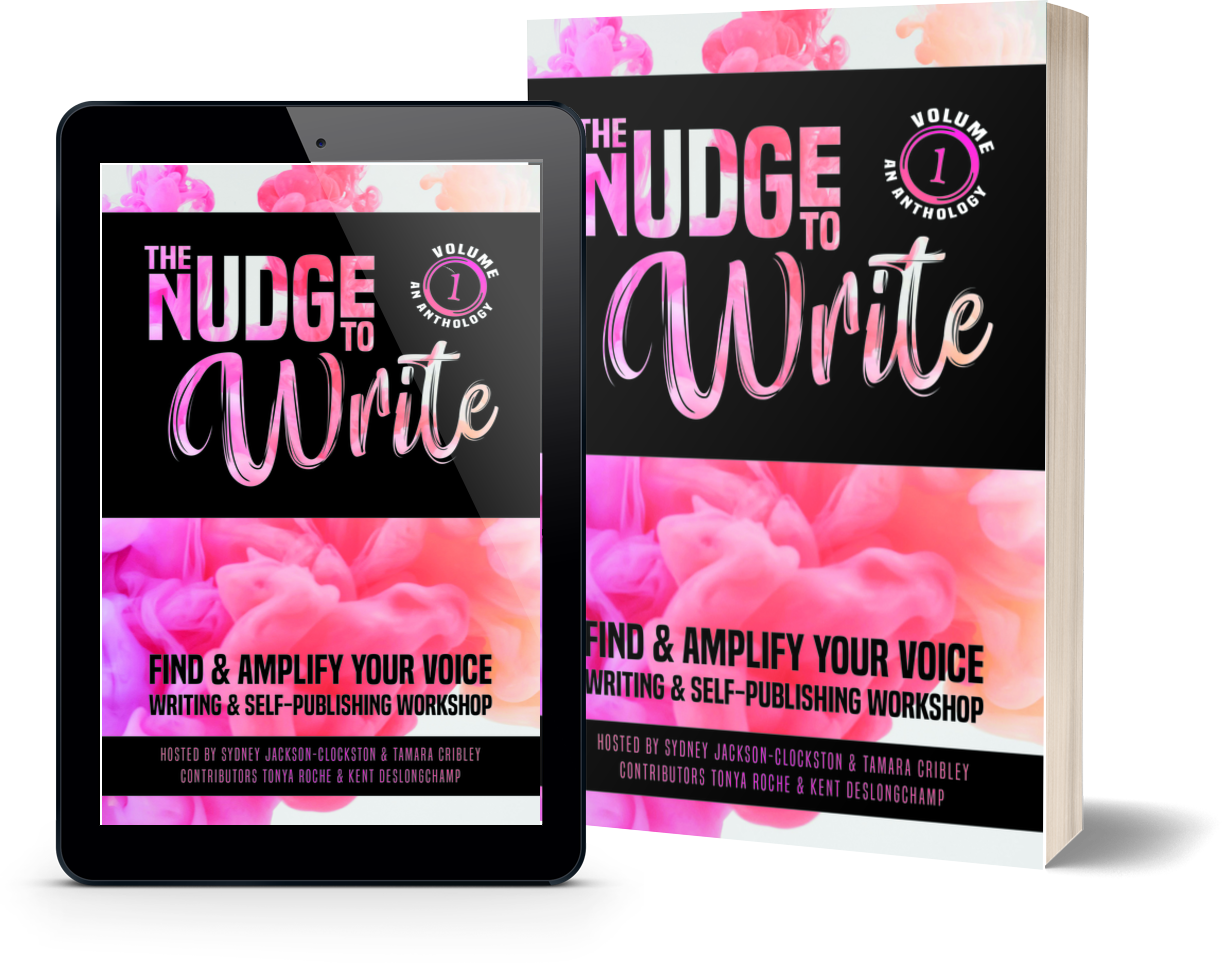 3D model of eBook and paperback versions of "The Nudge to Write"